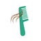 Hair loss woman problem. Female or male hair on comb. Vector illustration in flat style, isolated icon on white