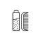 Hair medicine, comb outline icon. Signs and symbols can be used for web, logo, mobile app, UI, UX