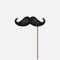 Hair mustaches on stick icon on white background. Vector illustration.