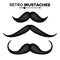 Hair Mustaches Vector. Different Types. Hipster Barber Shop. Isolated Set Illustration