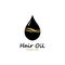 hair oil essential logo with drop oil and hair logo symbol-