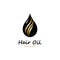 hair oil essential logo with drop oil and hair logo symbol-