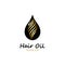 hair oil essential logo with drop oil and hair logo symbol-