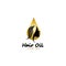 hair oil essential logo with drop oil and hair logo symbol-vector