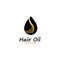 hair oil essential logo with drop oil and hair logo symbol-vector.