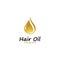 hair oil essential logo with drop oil and hair logo symbol-vector.