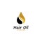 hair oil essential logo with drop oil and hair logo symbol-vector.