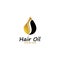 hair oil essential logo with drop oil and hair logo symbol-vector.