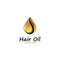 hair oil essential logo with drop oil and hair logo symbol-vector.