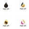 hair oil essential logo with drop oil and hair logo symbol-vector.