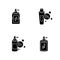 Hair oils black glyph icons set on white space