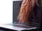 Hair over laptop
