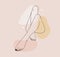 Hair removal. Linear female smooth legs. Woman body care. Vector Illustration of elegant feet in a trendy minimalist