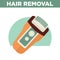 Hair removal promotional poster with modern epilator illustration