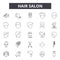 Hair salon line icons, signs, vector set, outline illustration concept