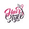 Hair Salon. Logo Beauty Vector Lettering. Custom handmade calligraphy. Vector Illustation