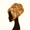 Hair salon logo. Elegant hairstyle African woman.