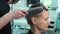 Hair salon stylist barber hairdresser haircut women master cutting female, from woman style for hairstylist for happy