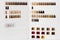 Hair sample palette set. Tints for different shades. Hair colorist concept