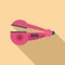 Hair straighter icon flat vector. Home fashion device