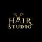 Hair studio vector logo. Hair salon emblem