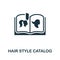 Hair Style Catalog icon. Monochrome sign from hairdresser collection. Creative Hair Style Catalog icon illustration for