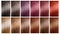 Hair tints colors set palette on white background