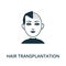 Hair Transplantation icon from plastic surgery collection. Simple line element Hair Transplantation symbol for templates