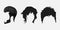 Hair vector elements, hairstyle silhouettes design