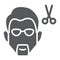 Haircut glyph icon, barber and hairstyle, barber sign, vector graphics, a solid pattern on a white background.