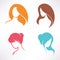 Haircut icons set