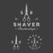 Haircut scissors vector logo in a hipster style