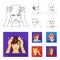 Hairdresser, cosmetic, salon, and other web icon in outline,flat style.Means, hygiene, care icons in set collection.