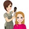 Hairdresser Drying Hair