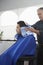 Hairdresser Drying Man\'s Hair With Towel