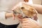 Hairdresser mows Jack Russell Terrier fur
