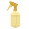 Hairdresser water spray gold colored plastic bottle. Vector illustration