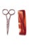 Hairdressers\' scissors and comb on a white background.