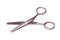 Hairdressers\' scissors on a white background.