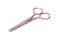 Hairdressers\' scissors on a white background.