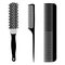 Hairdressing combs. A barber`s tool. Combs for hair styling.