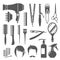 Hairdressing equipment symbols