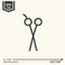 Hairdressing tools. Icons series. Scissors