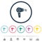 Hairdryer flat color icons in round outlines