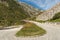 Hairpin bend on the historic Gotthard Pass road, Canton of Ticino, Switzerland