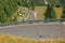 Hairpin bends in the Italian Alps at Passo Sella