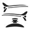 Hairpins black glyph icon. Hairdresser services. Hairstyle item. Woman accessory. Beauty industry. Pictogram for web page, promo.