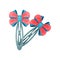 Hairpins with bows on the edges. Vector illustration on white background.