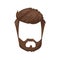 Hairstyle beard and hair face cut mask flat cartoon vector.