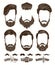 Hairstyle and beard hipster fashion, Barbershop Emblems